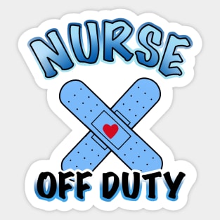 nurse off duty with blue bandages Sticker